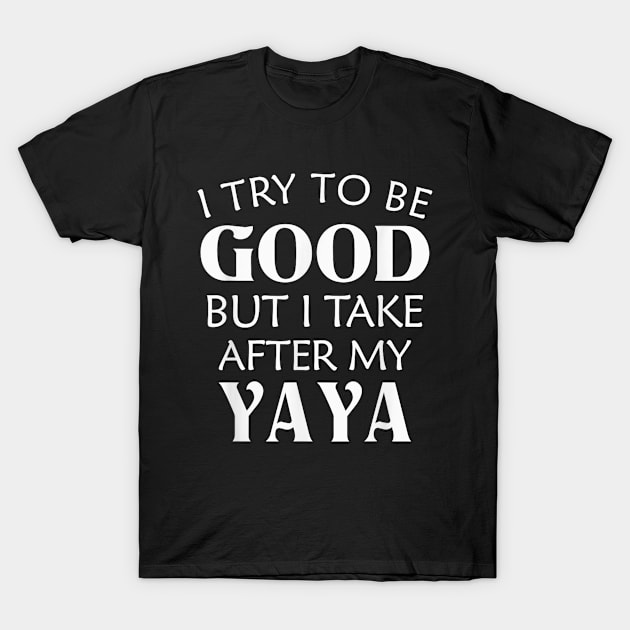 I try to be good but i take after my grandma T-Shirt by WILLER